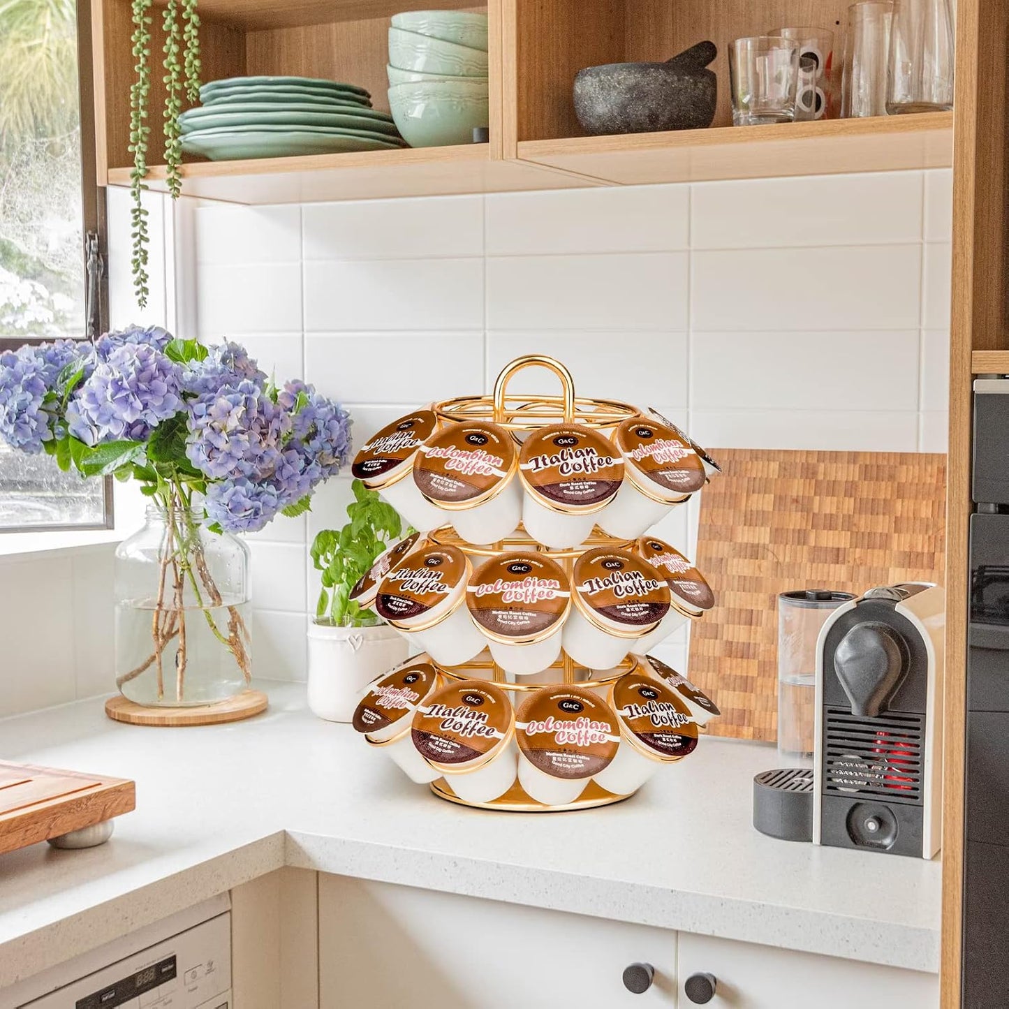 ☕ 27-Pod 360° Rotating Coffee Pod Organizer