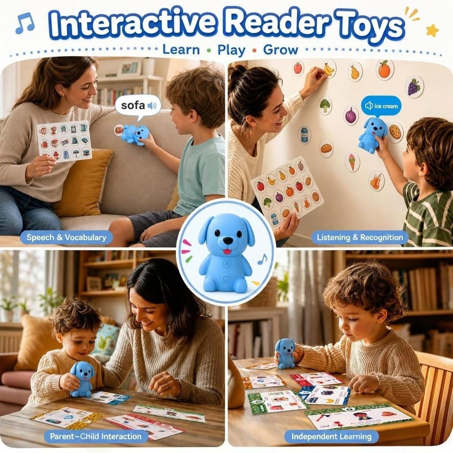Phonics Flash Cards with Talking Pen, Interactive Learn-to-Read Games for Kids Ages 4-8, 21 Stages