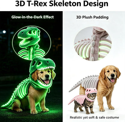 Disfrace de Esqueleto de Dinosaurio para Perros y Gatos, Disfraces de (E#,35cm)