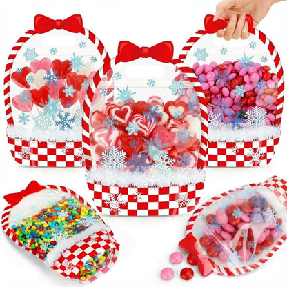 Fuutreo 50 Pcs Halloween Bags Plastic Pumpkin Clear Sealed Pouches with Handles Resealable Scary Holiday Favor Gift Bags for Halloween Holiday Party Candy Gift Wrapping Supplies Decoration(Pumpkin)