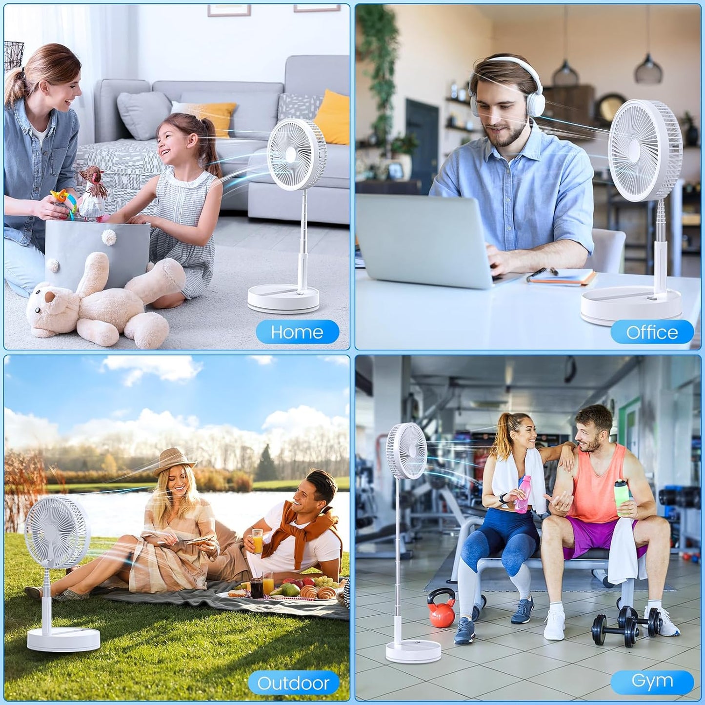 🌀Summer Promotion! 🔋 Telescopic Folding USB Charging Fan – Adjustable height, quiet operation & portable – perfect for desk, travel or outdoor use 💨