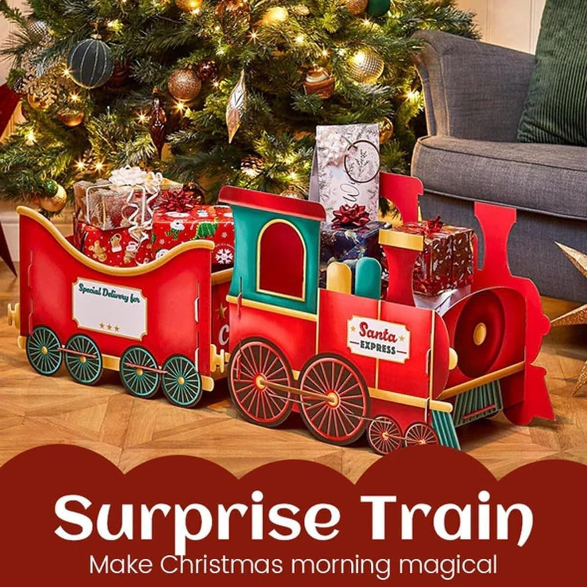 🔥Christmas Sale🎁Santa's Christmas Presents Train Gift Box — Spark Instant Holiday Wonder and Unforgettable Joy