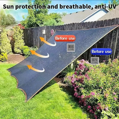 ⛅ Black 90% Blackout Fabric, 10×13ft UV Protection Shade Net with Reinforced Rivets