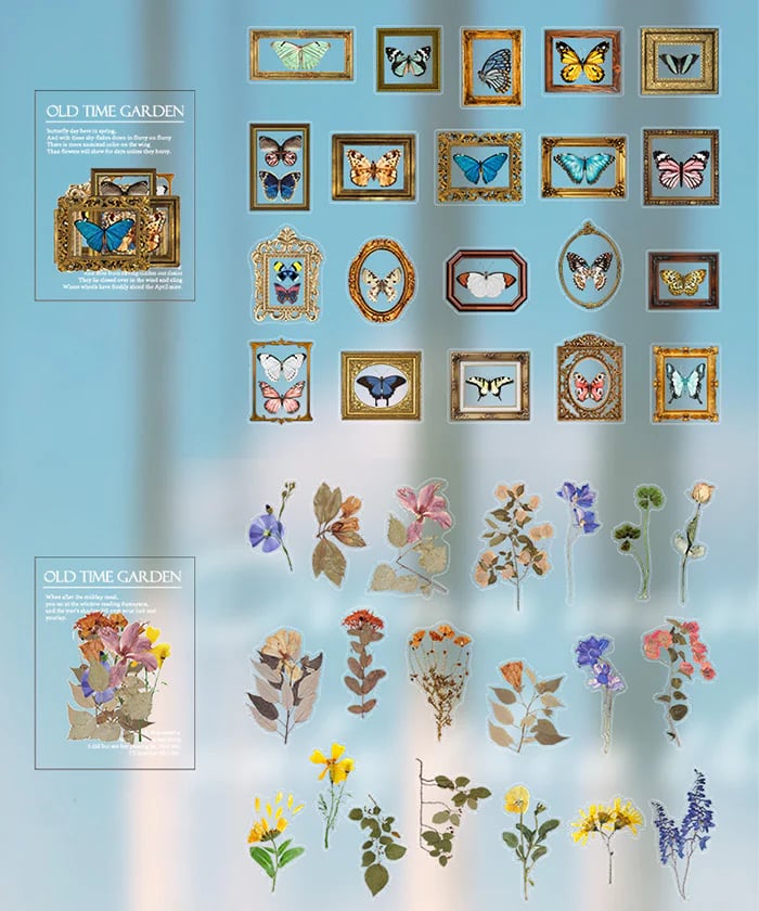 🎁240 Pcs Memory Garden Series PET Stickers Set