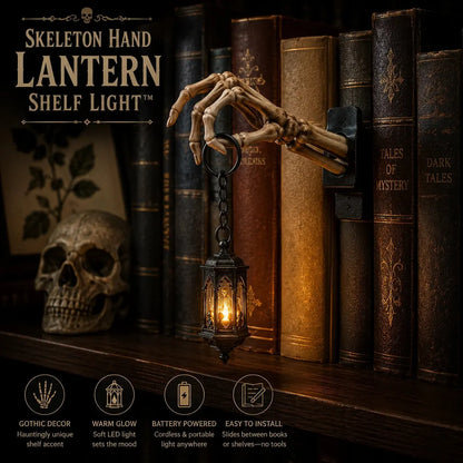💀Skeleton Hand Lantern Bookshelf Light