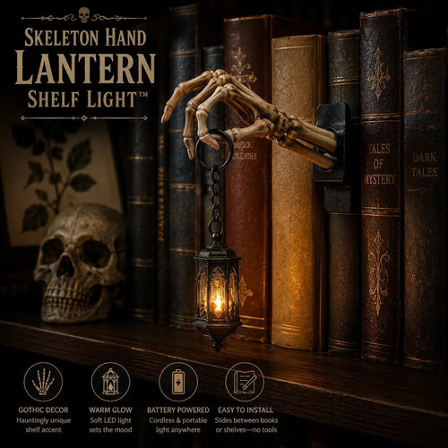 💀Skeleton Hand Lantern Bookshelf Light