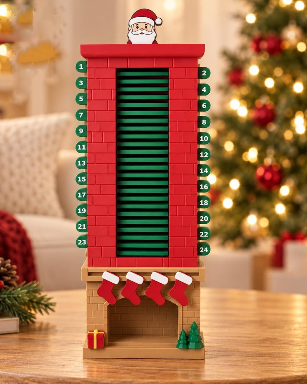 🎅 3D Printed Santa Chimney Advent Calendar – 24-Day Christmas Countdown 🎄