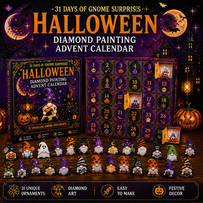 🔥HOT SALE🎃✨ 31 Days of Gnome Surprises Halloween Diamond Painting Advent Calendar