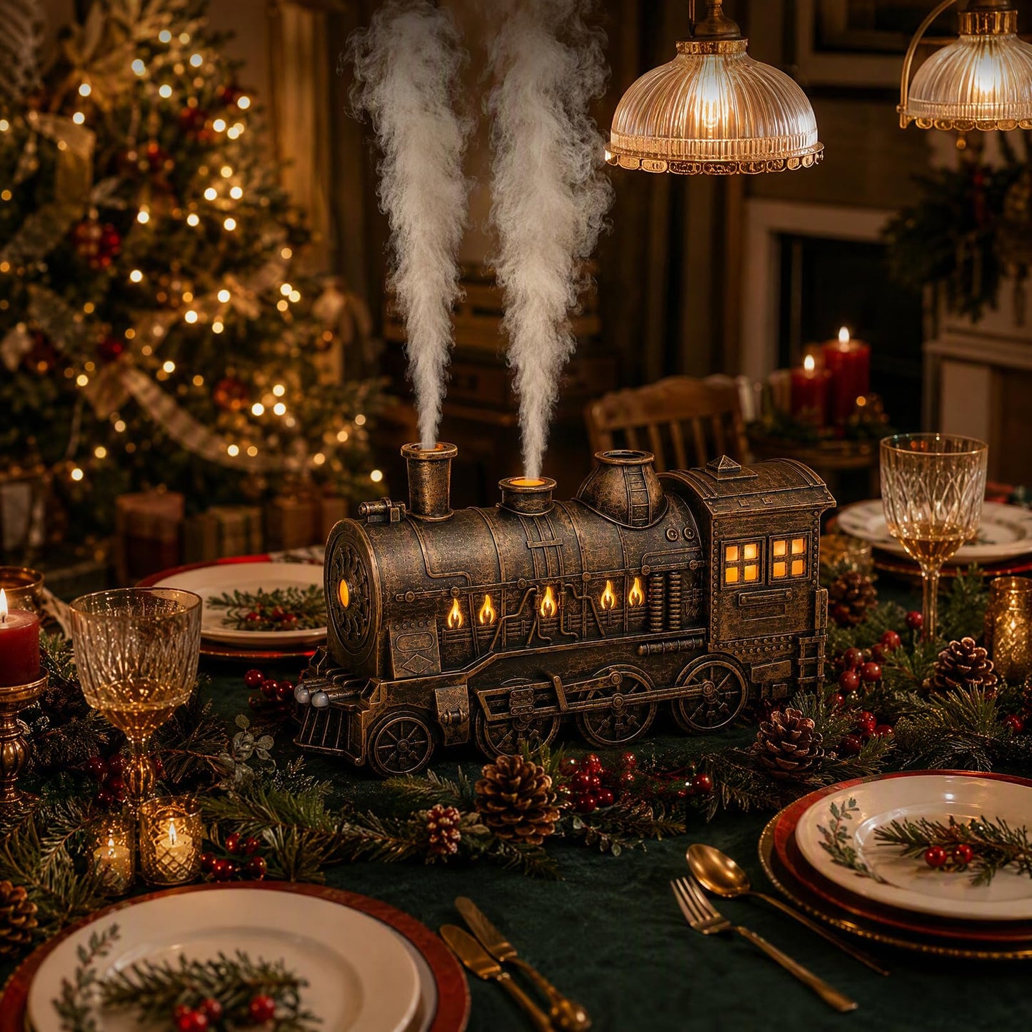 🔥Hot Sale 🚂 Christmas Train Diffuser with Vintage Steam Design