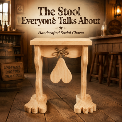 🪑Funny Wooden Ball Bell Stool😂 – Rustic Farmhouse Conversation Piece