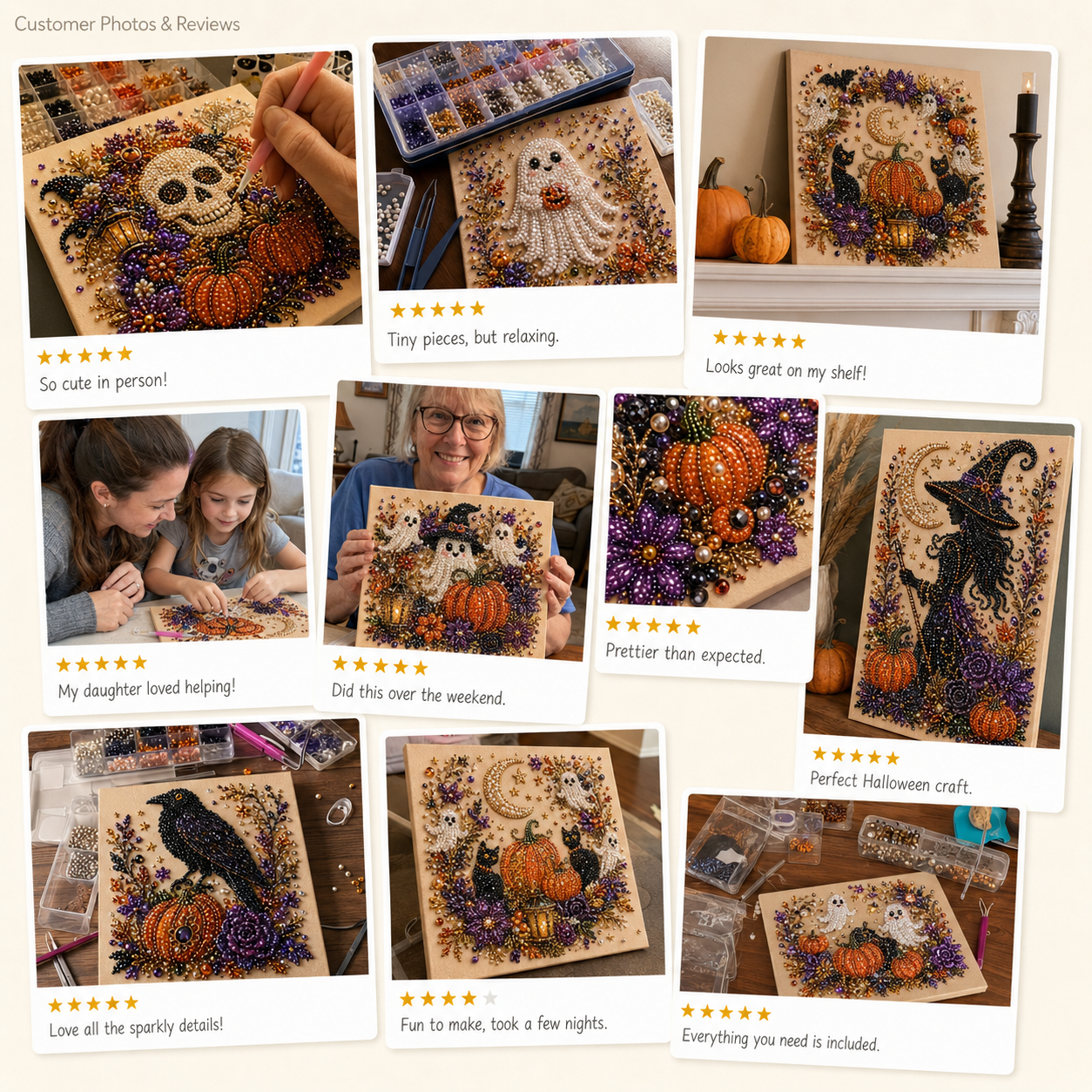 👻✨ Halloween Pearl Art DIY Kit – Turn Tiny Pearls into Spooky-Cute Magic