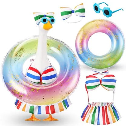 🦢Summer Porch Goose Outfit Bikini for 23" Plastic/ Cement Goose Statues❤️🤍💙