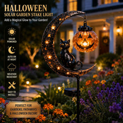 🎃Halloween Early Bird Special Sale - Pumpkin Moon Garden Stake Light