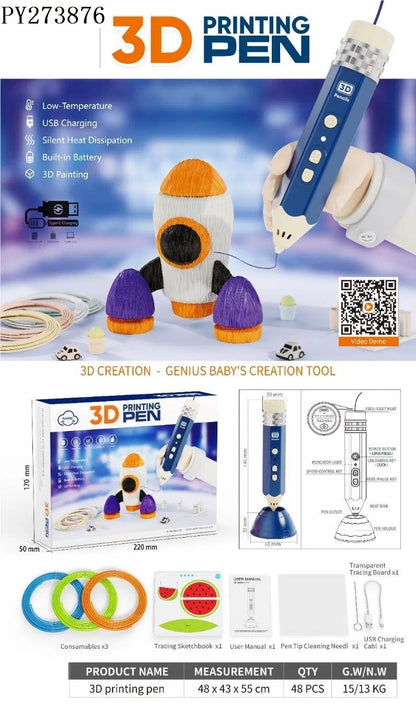 🖌️Hot Sale- Educational Toys Rocket Low-Temperature 3D Printing Pencil