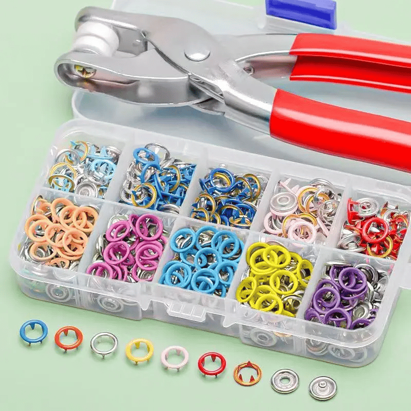 🔥✨100 pcs Invisible Colored Metal Buckle & Manual Pressure Pliers Kit