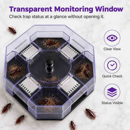 Reusable Roach Trap with One-Way Entry Doors