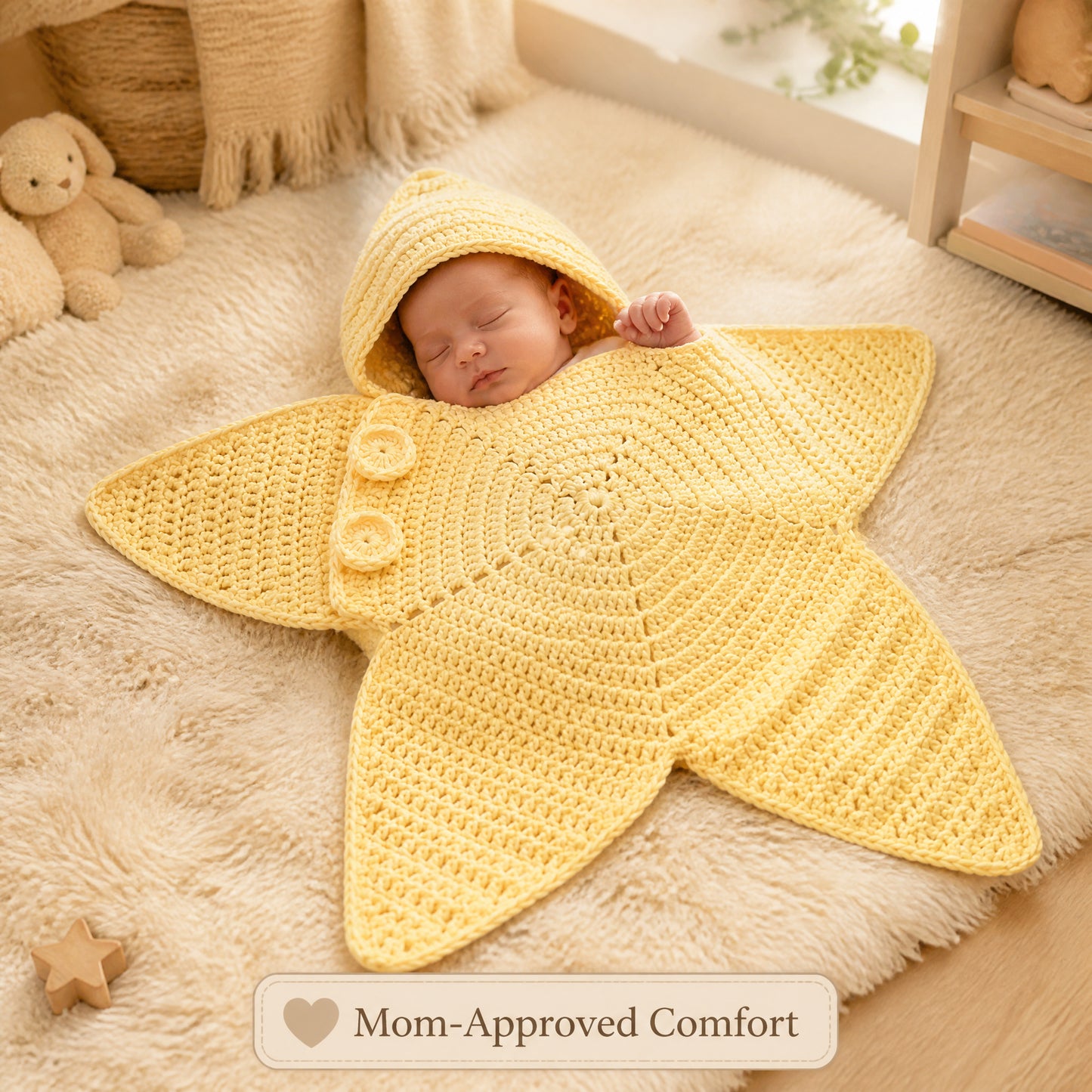 👶 StarSnuggle™ Handmade Knitted Starfish Baby Sleeping Bag