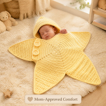 👶 StarSnuggle™ Handmade Knitted Starfish Baby Sleeping Bag