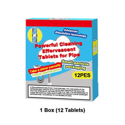 ✨Powerful Cleaning Effervescent Tablets for Pipe, Fast-Dissolving Hair Grease Clogs, Deodorizing Antibacterial Pipe Cleaner for Sink, Toilet Floor Drain