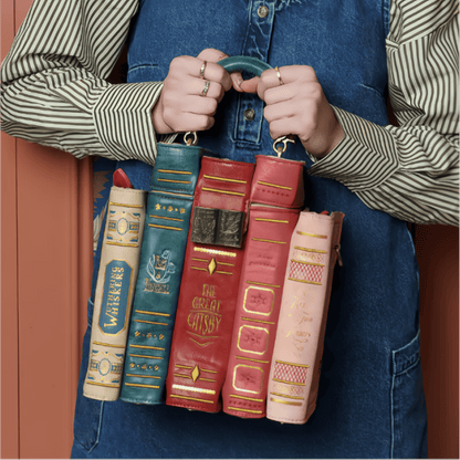 📚 Vintage Stacked Book Novelty Handbag