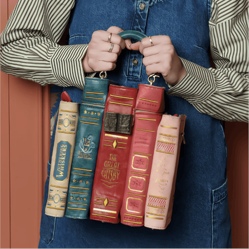 📚 Vintage Stacked Book Novelty Handbag
