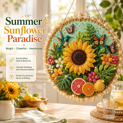 🌸🌻🍂🎄✨ Four Seasons & Holiday Pearl Art Hanging Wreath Kit