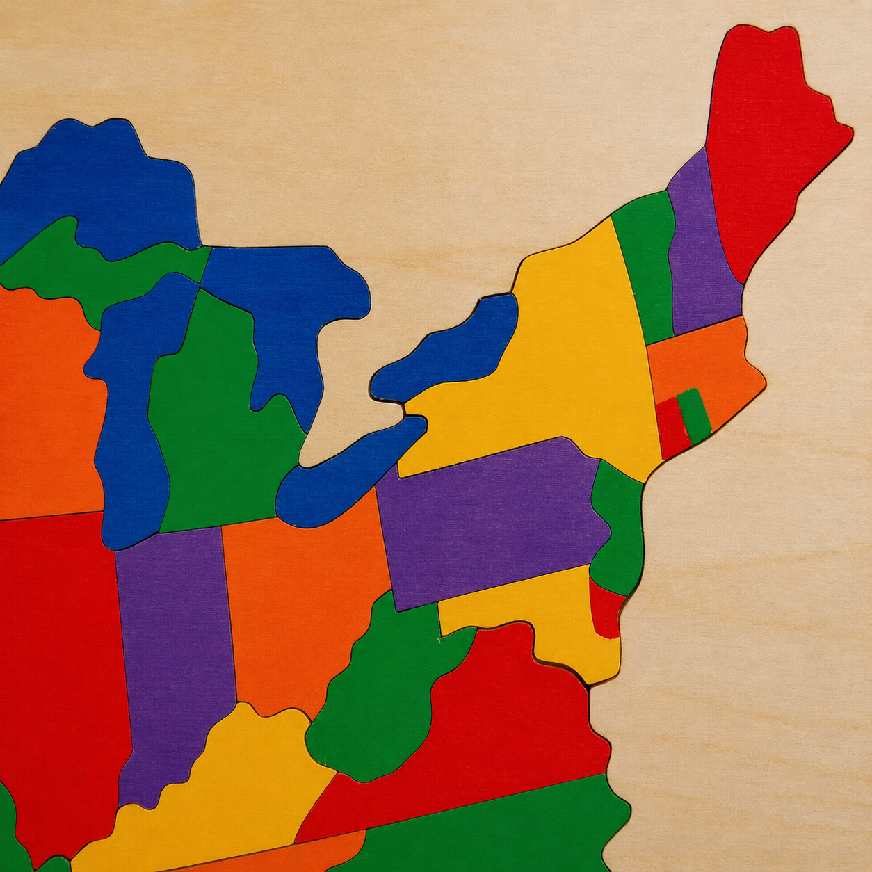 🇺🇸 America 250th Anniversary Handmade 50-State Wooden Puzzle Map