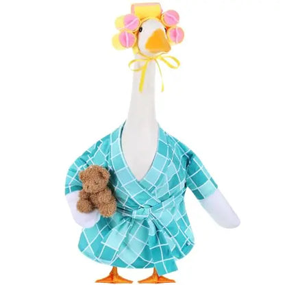 🦢Lady Porch Goose Outfit Bathrobe for 23'' Cement Plastic Porch Goose Statue❤️🤍💙