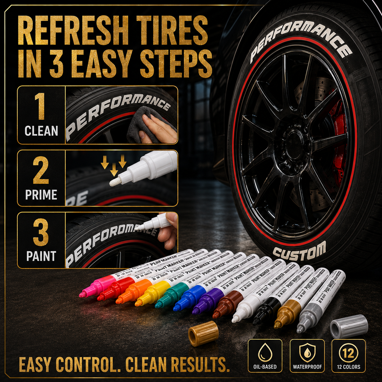 🏎️ Oil-Based Waterproof Tire Marker Pen | Give Your Tires A Custom Look
