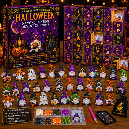 🔥HOT SALE🎃✨ 31 Days of Gnome Surprises Halloween Diamond Painting Advent Calendar