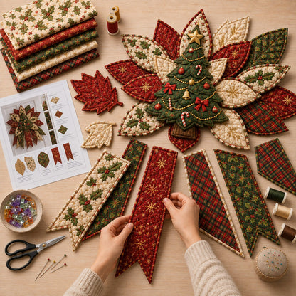 🎉 Holiday Celebration 🎄 – Festive Quilted Christmas Door Hanging DIY Sewing Kit
