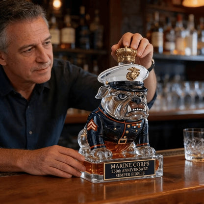 🔥🔥🔥250th Anniversary Military-Inspired Bulldog Whiskey Decanter Set