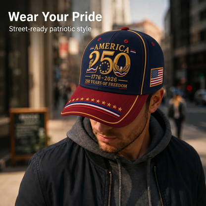🔥 Father’s Day Sale - ❤️ America 250th Anniversary Freedom Embroidered Baseball Cap