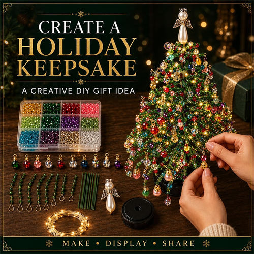 🔥Christmas Sale🎁🎄✨ DIY Beaded Christmas Tree Kit – 🎅Create Your Own Sparkling Holiday Decoration