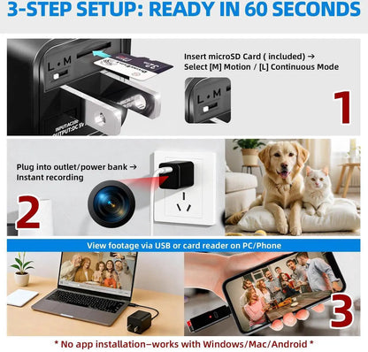 SafePlug™ Smart Security Camera Charger – 1080P HD Home Monitoring Without WiFi
