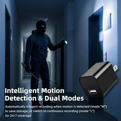 SafePlug™ Smart Security Camera Charger – 1080P HD Home Monitoring Without WiFi