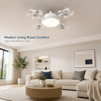 Screw-In 4-Head Socket Fan Light with Remote