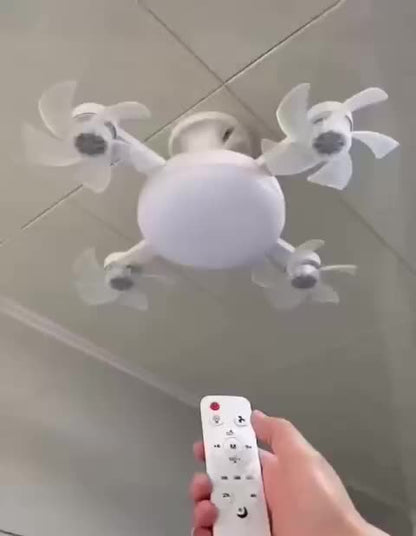 Screw-In 4-Head Socket Fan Light with Remote