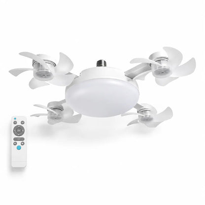 Screw-In 4-Head Socket Fan Light with Remote