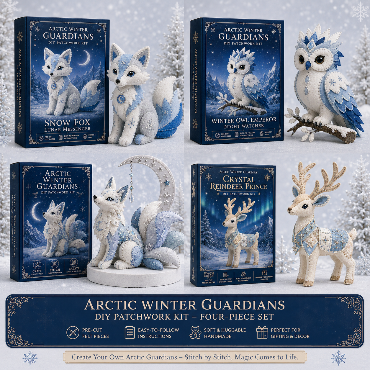 Arctic Winter Guardians DIY Patchwork Kit –🔥Easy, Relaxing & Satisfying to Make