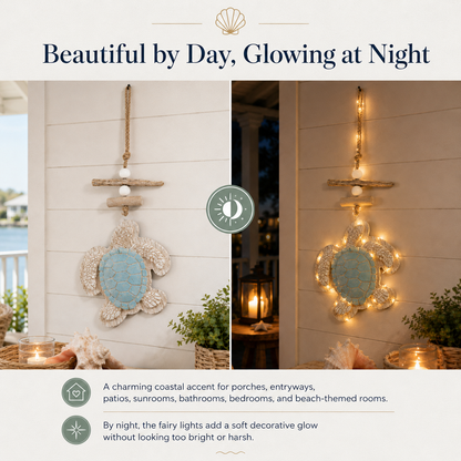 🐢Lighted Coastal Sea Turtle Wall Decor with Remote