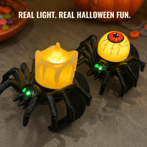Halloween Light-Up Spider Eyeball Wristbands