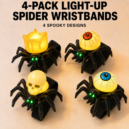 Halloween Light-Up Spider Eyeball Wristbands