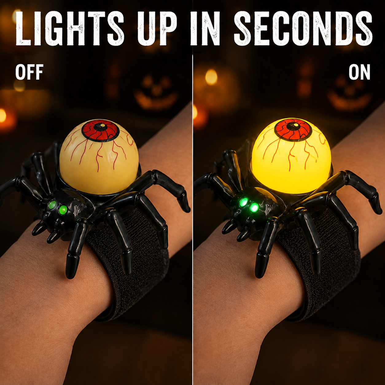 Halloween Light-Up Spider Eyeball Wristbands