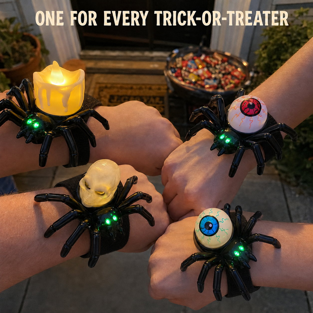 Halloween Light-Up Spider Eyeball Wristbands