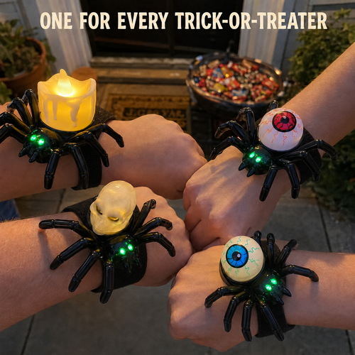 🕷️ Light-Up Spider Eyeball Wristbands | Make Halloween Night Even More Fun