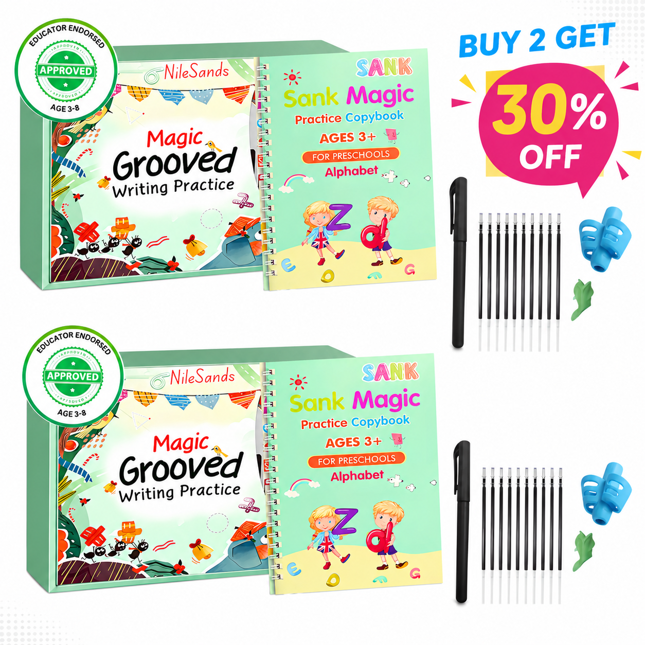 💥📚MagicBook | Kids Practice Copybook Set (4Pcs/Set)