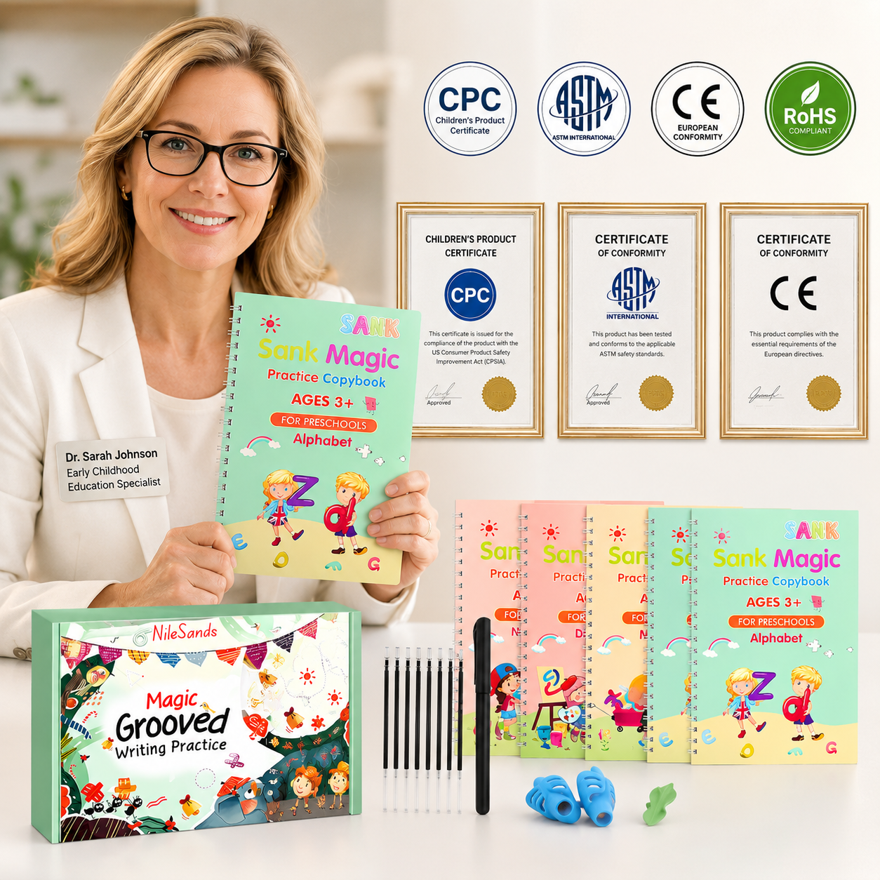 💥📚MagicBook | Kids Practice Copybook Set (4Pcs/Set)