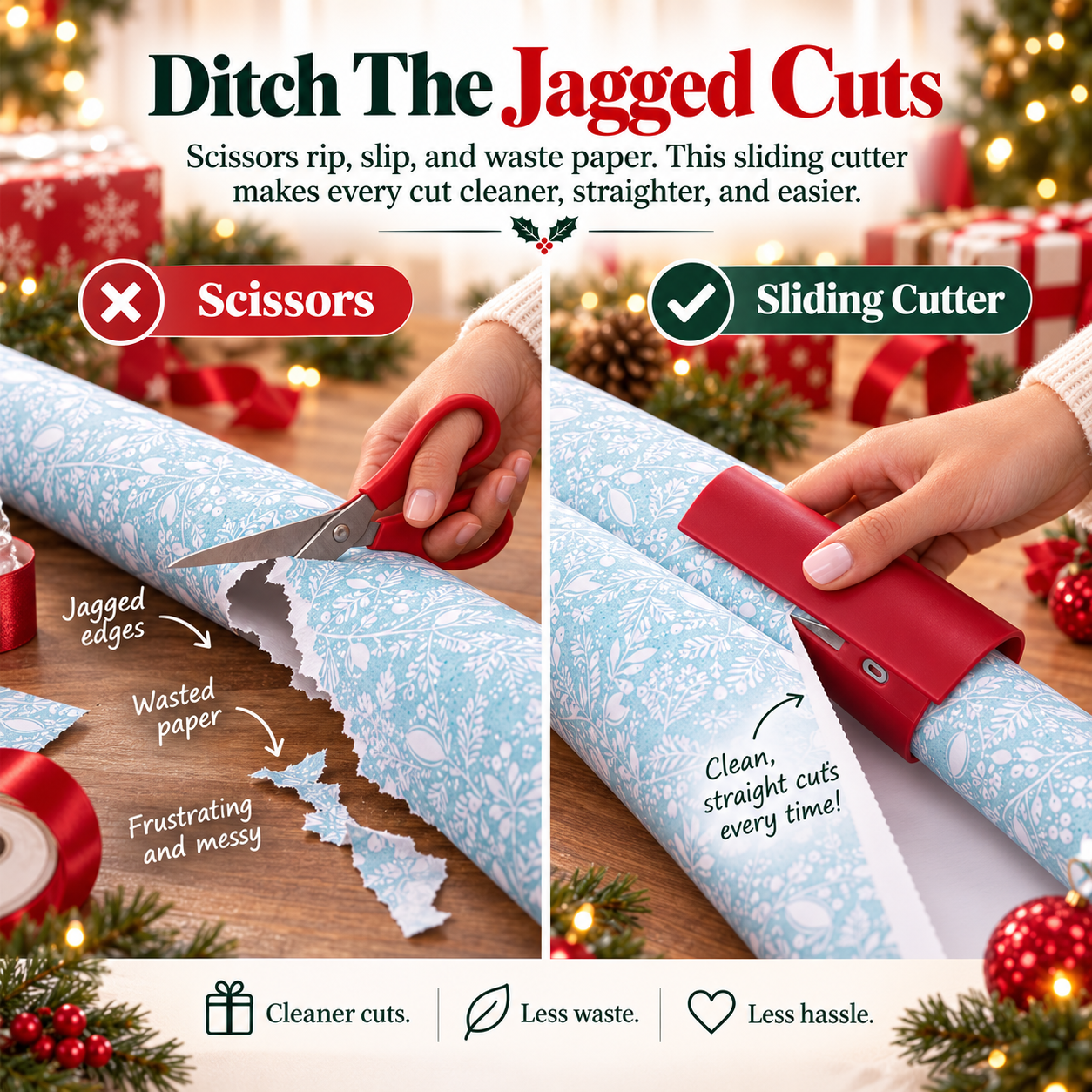 Easy Slide Gift Wrap Cutter – Wrap Faster, Cut Cleaner