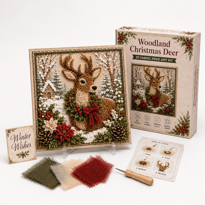 🎄 Christmas 3D Fabric Art Kit | Turn Tiny Fabric Pieces Into Holiday Magic